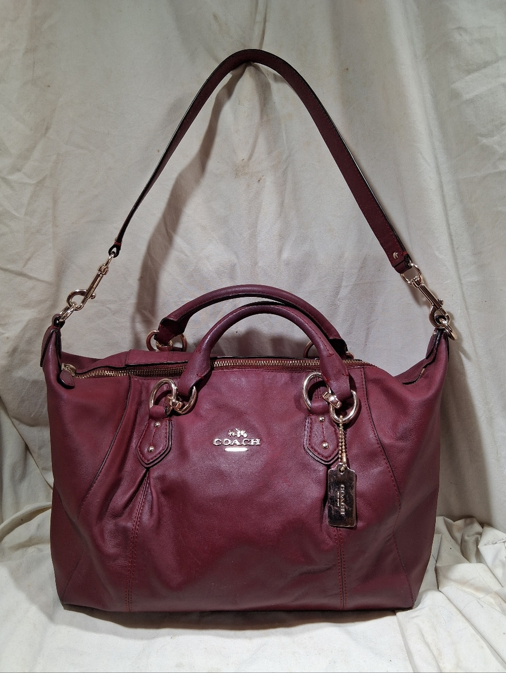 Coach All Leather Collette Satchel Or Shoulder Bag